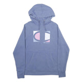 CHAMPION Mens Blue Pullover Hoodie M Cotton Blend Casual Wear