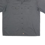 DICKIES Mens Grey Work Shirt 2XL Polyester Blend Casual Short Sleeve