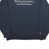 CHAMPION Mens Navy Marian University College Sweatshirt L Cotton Blend Crew Neck