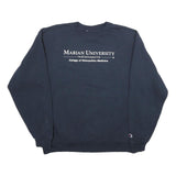 CHAMPION Mens Navy Marian University College Sweatshirt L Cotton Blend Crew Neck