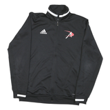 ADIDAS Mens Black Track Jacket L Polyester Blend Plain Zip Athletic Sportswear