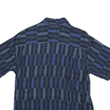 PURITAN Mens Navy Blue Patterned Rayon Shirt M Casual Button Up