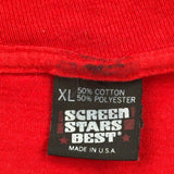 Ice Cream Screen Stars Single Stitch T-Shirt - XL Red Cotton Blend