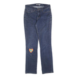 LEVI'S Womens 525 Regular Blue Denim Medium Fit Straight W29 L32 Rainbow Heart