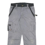 DICKIES Mens Cotton Blend Grey & Black Workwear Regular Straight Trousers W32