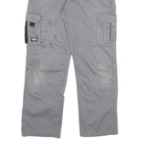 DICKIES Mens Cotton Blend Grey & Black Workwear Regular Straight Trousers W32