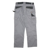 DICKIES Mens Cotton Blend Grey & Black Workwear Regular Straight Trousers W32