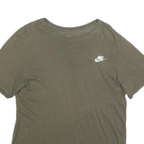 NIKE Mens Green Cotton Blend T-Shirt M Short Sleeve Crew Neck Logo Print