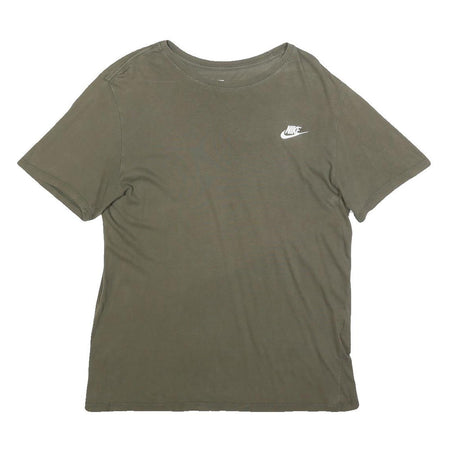 NIKE Mens Green Cotton Blend T-Shirt M Short Sleeve Crew Neck Logo Print