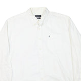 NAUTICA Mens White Button Down Shirt XL Classic Fit Cotton Blend Pocket