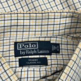 Regent Classic Fit Polo By Ralph Lauren Checked Shirt - XL Beige Cotton