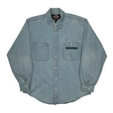 Harley Davidson Denim Shirt - Large Blue Cotton