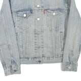 LEVI'S Mens Blue Denim Jacket S Cotton Blend Classic Button Closure Casual