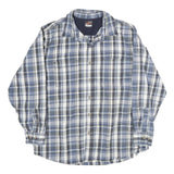 RIDGECUT Mens Blue Grey White Checked Shirt 2XL Cotton Long Sleeve Casual