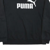 PUMA Mens Black Cotton Blend Crew Neck L Sweatshirt Logo Print Casual Wear