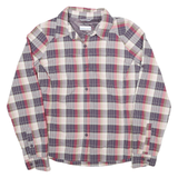 COLUMBIA Womens Purple & Pink Plaid Shirt M Long Sleeve Button Closure