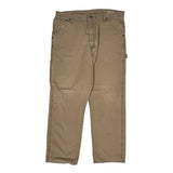 Wrangler Double Knee Carpenter Trousers - 36W 32L Beige Cotton
