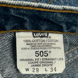 505 Levis Jeans - 28W 31L Blue Cotton