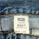 Levis 550 Jeans - 37W 34L Light Wash Cotton