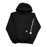 Carhartt Spellout Hoodie - Small Black Cotton