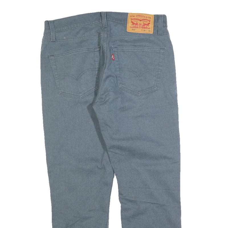 LEVI'S Mens Denim Blue Slim Straight Trousers W32 L25 Cotton Blend Casual Wear