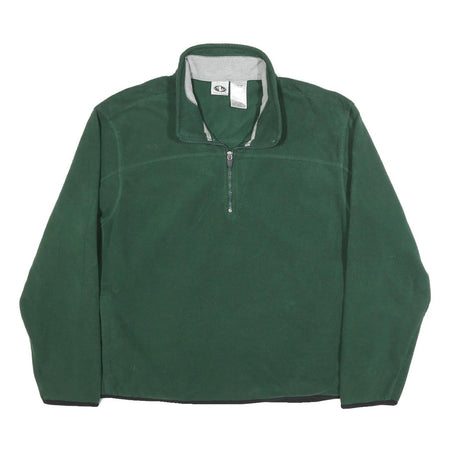 ATHLETIC WORKS Mens Green Pullover Plain Crew Neck Basic Knit L Casual Polyester
