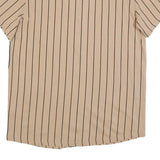 NEW ERA Mens Beige & Black Modern T-Shirt S Short Sleeve Crew Neck Button Front