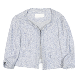 SCERVINO Womens Blue Cotton Blend Jacket S Woven Plain Stylish Elegant