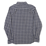 NAUTICA Mens Blue & Cream Check Button-Down Shirt L Classic Cotton Blend Casual