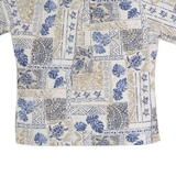 RJC Mens White & Beige Hawaiian Shirt XL Cotton Tropical Beach Short Sleeve
