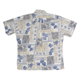 RJC Mens White & Beige Hawaiian Shirt XL Cotton Tropical Beach Short Sleeve