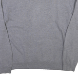 CALVIN KLEIN Mens Grey Plain Cotton Blend V-Neck Basic Knit Jumper 2XL Classic