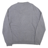 CALVIN KLEIN Mens Grey Plain Cotton Blend V-Neck Basic Knit Jumper 2XL Classic