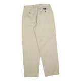 NAUTICA Mens Relaxed Beige Cotton Blend Trousers W30 L32 Zip Classic Straight