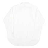 Mens White Cotton Blend Shirt Long Sleeve Button Up L Classic Formal Casual