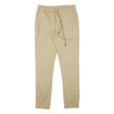 Womens Beige Regular Fit Drawstring Cotton Blend Trousers W29 L30 Casual Comfort