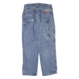 DICKIES Mens Regular Fit Light Blue Denim Jeans W32 L28 Workwear Zip Closure