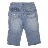 SOUTHERN Mens Denim Blue Casual Shorts L W38 Distressed Cotton Blend