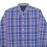 TOMMY HILFIGER Mens Blue & Red Check Shirt L Classic Fit Button-Down Collar