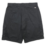 DICKIES Mens Black Cargo Shorts 2XL W42 Polyester Blend Loose Fit Workwear
