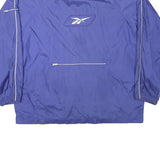 REEBOK Mens Blue Lightweight Jacket L Polyester Blend Plain Zip Up Sportswear