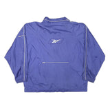 REEBOK Mens Blue Lightweight Jacket L Polyester Blend Plain Zip Up Sportswear