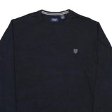 CHAPS Mens Navy Blue Plain Cotton Blend Jumper Crew Neck Basic Knit XL Classic
