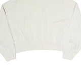 NIKE Womens White Crew Neck L Cotton Pullover Sweatshirt Minimalist Style