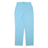Womens Regular Fit Blue Polyester Blend Trousers W27 L29 Zip Closure Casual