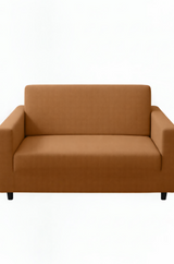 Anyseat 2-Seater Sofa Cover – Plain Caramel Style Slipcover for Living Room Chair Protection
