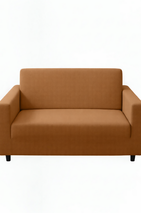 Anyseat 2-Seater Sofa Cover – Plain Caramel Style Slipcover for Living Room Chair Protection