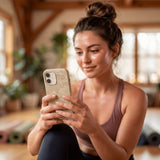 London Fog Forage iPhone 16 Pro Max Case - Lifestyle photo showing phone case in use