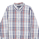 TOMMY HILFIGER Mens Blue & Red Check Shirt M Button-Down Collar Long Sleeve