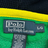 Rugby Polo By Ralph Lauren Striped Hoodie - Large Green Cotton